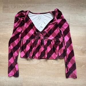 Maeve (Anthropologie) Velvet Babydoll Top - Size M